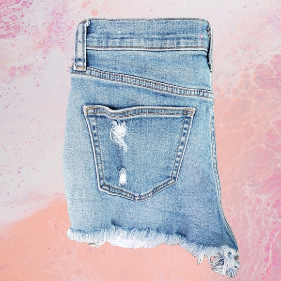PINK by Victoria's Secret! Distressed Blue Jean Short's! Sz. 6 - Picture 4 of 7